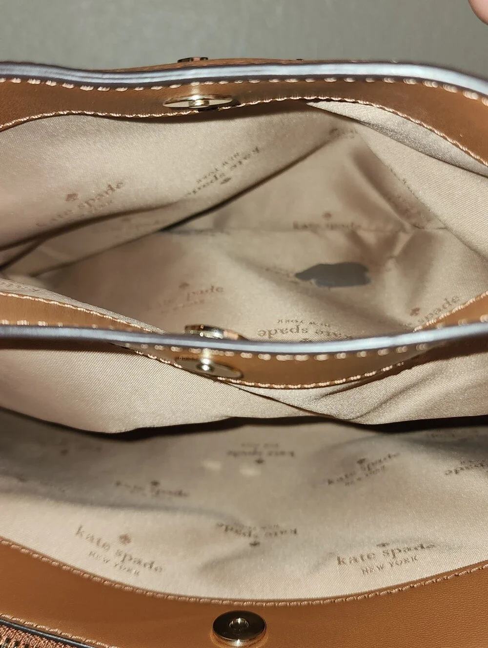 Kate Spade Large Dumpling Satchel Warm Gingerbread Flawless w/ Strap